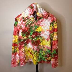 Arabella Women's Abstract Boho Pattern Hoodie with Textured Crinkle Fabric
